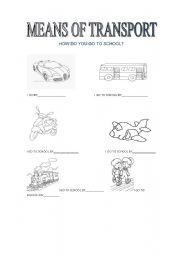 English Worksheet: TRANSPORTS