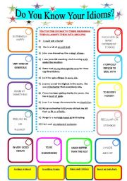 English Worksheet: Do you know your idioms? 