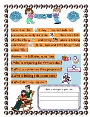 English Worksheet: Fathers day reading and writing sheet