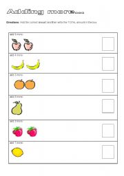 English worksheet: Adding more