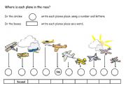 English Worksheet: Ordinal numbers plane race