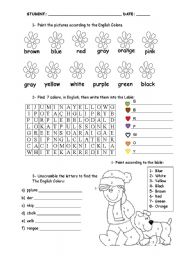 English Worksheet: Colors