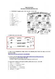 English Worksheet: Personal pronouns + verb to be