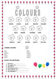 English Worksheet: colours 