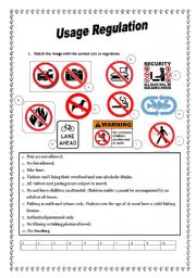 English Worksheet: Rules and Regulations