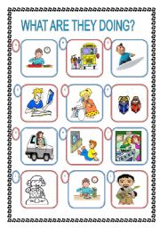 English Worksheet: WHAT ARE THEY DOING?