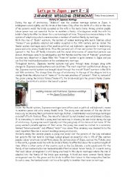 English Worksheet: Lets go to Japan - 2 Part 1 : Japanese Wedding Ceremony