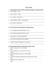 English Worksheet:  Present Continuous