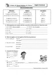 English Worksheet: to be