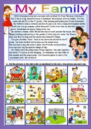 English Worksheet: My Family B/W and key included- Fully editable