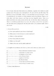 English Worksheet: Lindas room