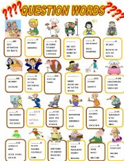 English Worksheet: QUESTION WORDS