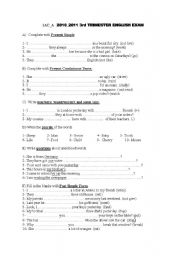 English worksheet: Written Test for elementary Students