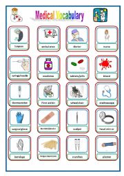 Medical/ Health Pictionary-Flashcards