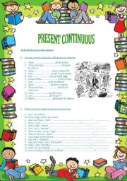 English Worksheet: PRESENT CONTINUOUS PRACTICE