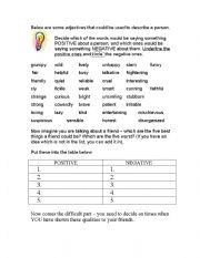 English Worksheet: adjectives