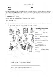 English Worksheet: Daily routine and frequency adverbs