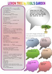 English Worksheet: Lemon Tree song activity