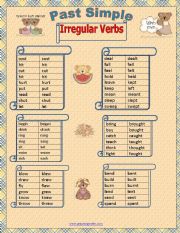 Past Simple Irregular Verbs first page
