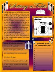 English Worksheet: Setting a table