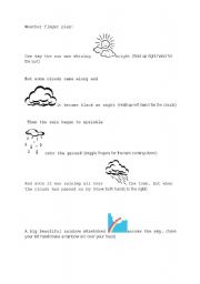 English worksheet: weather finger play and color