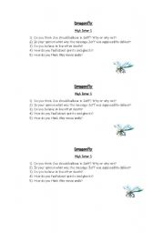 English worksheet: Movie Dragonfly