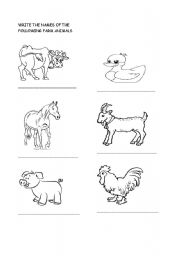 English Worksheet: Farm Animals