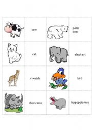 English Worksheet: Animal flashcards 1