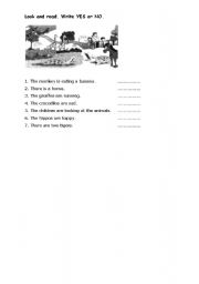 English worksheet: describing a picture