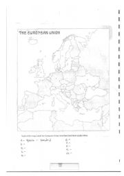 English Worksheet: Map of EU capitals