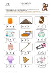 English Worksheet: I Know My Phonics: Ending Sounds 5/12