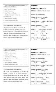 English Worksheet: possessive s- whose