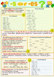 English Worksheet: -s or -es?