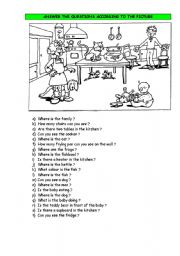 English Worksheet: questions about the picture