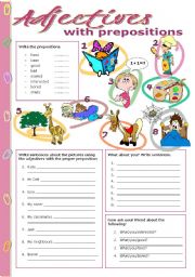 English Worksheet: Adjectives with prepositions