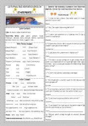 English Worksheet: LETS PRACTISE REPORTED SPEECH! PART I - STATEMENTS