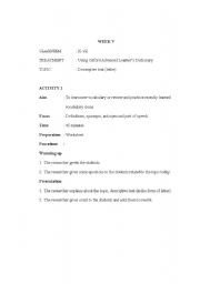 English Worksheet: vocabulary test