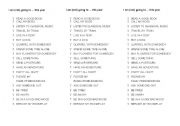 English Worksheet: going to- speaking class