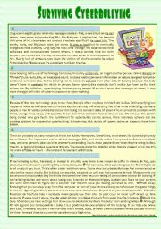 reading - ´Surviving Cyberbullying  (a true story & tips) + Comprehension + Essay + KEY