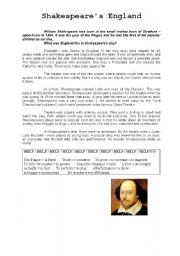 English Worksheet: Shakespeare s England