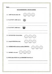 English worksheet: Assessment form
