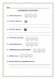 English Worksheet: Assessment form
