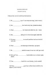 English worksheet: Present Simple tense exercises