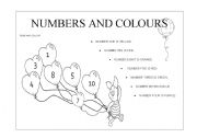 English Worksheet: Numbers and Colours