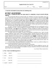 English Worksheet: Test 