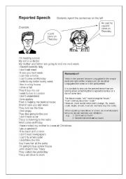 English Worksheet: Reported speech