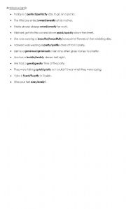 English Worksheet: Which is right?
