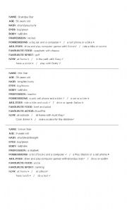 English Worksheet: Writing practice - description