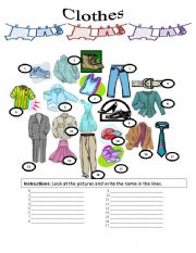 English Worksheet: clothes