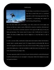 English Worksheet: Extreme Sport 6 ( Snowboarding)